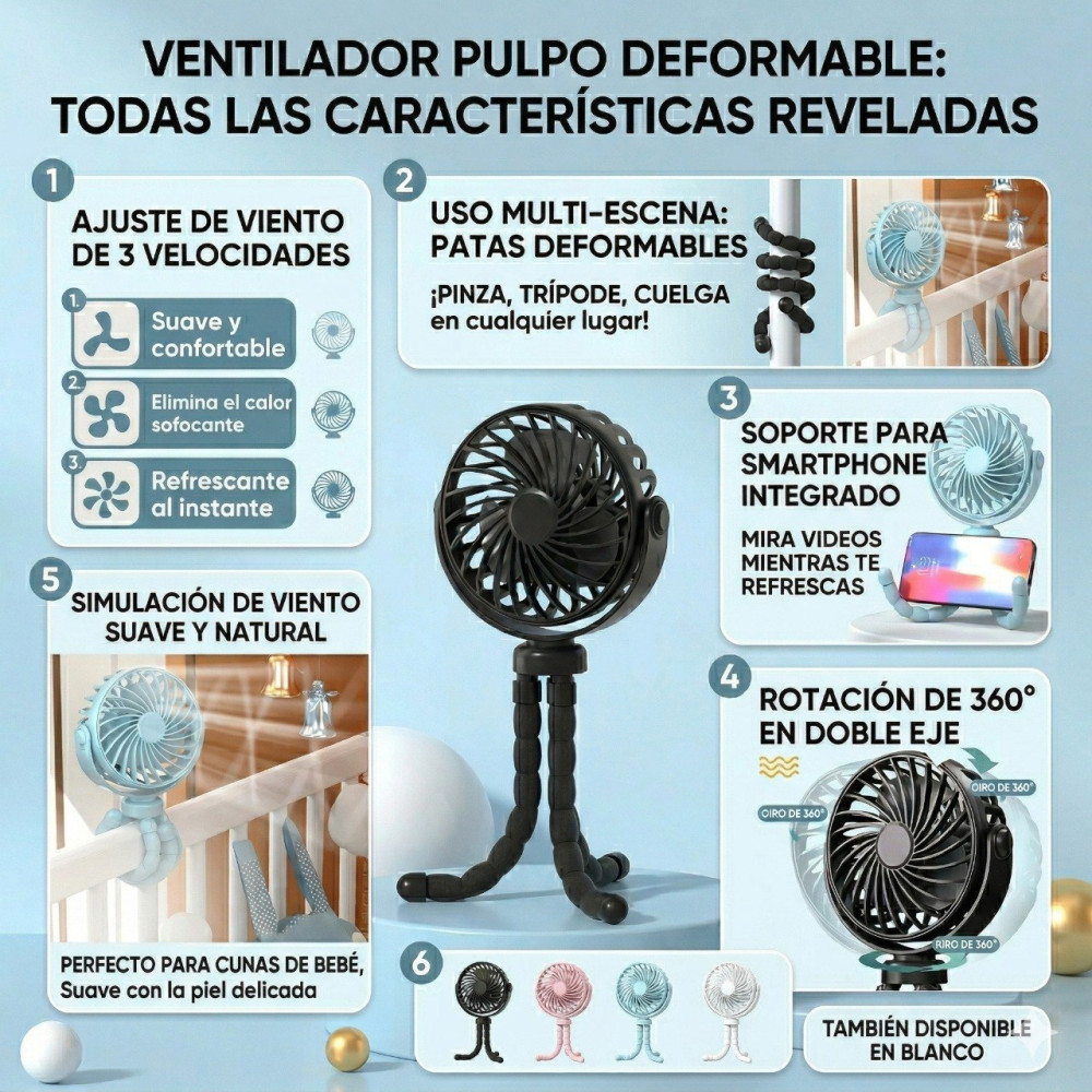 MINI VENTILADOR PULPO