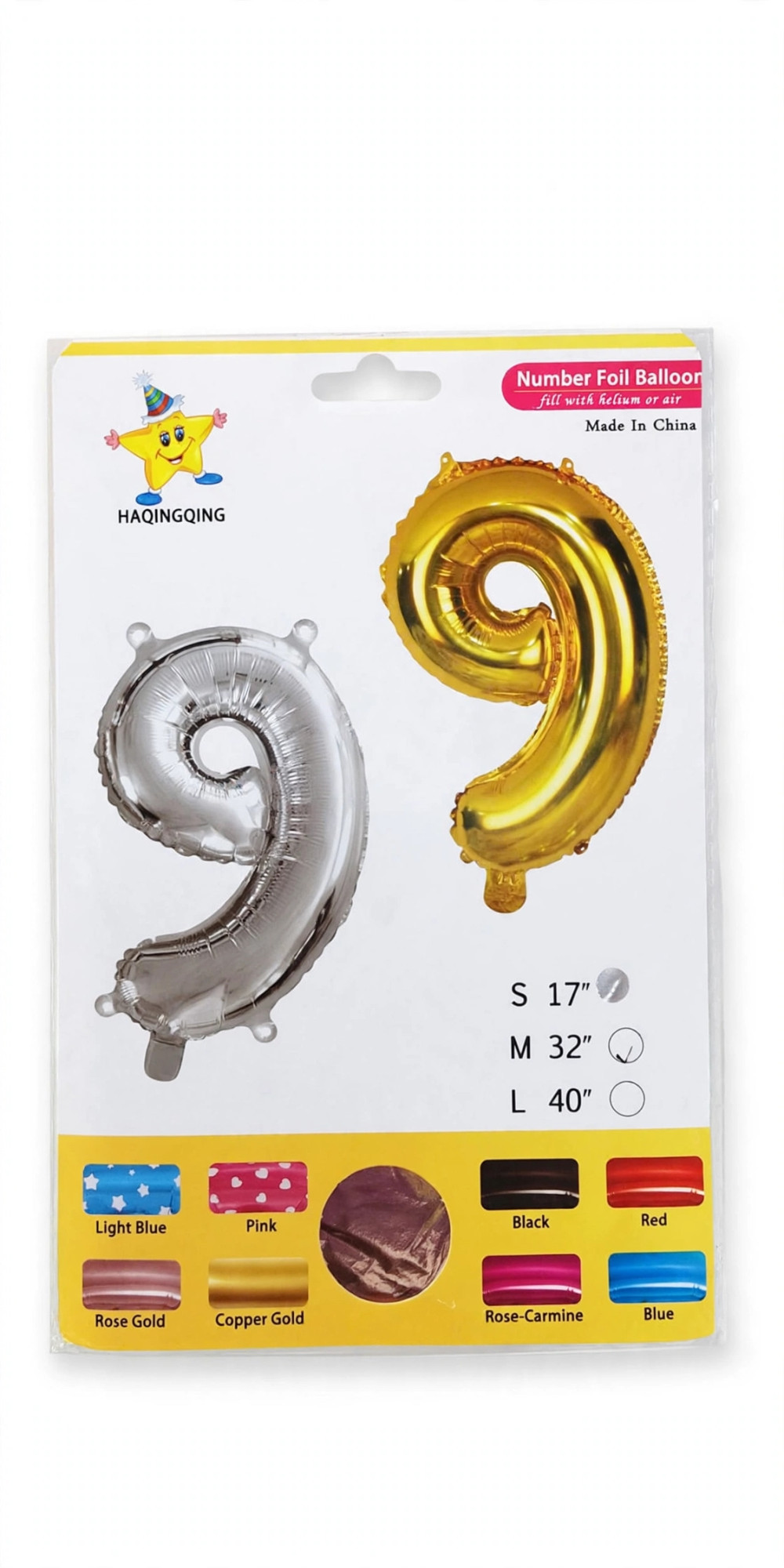 NUMEROS EN GLOBOS SERIE 1-9 PQ 1000B