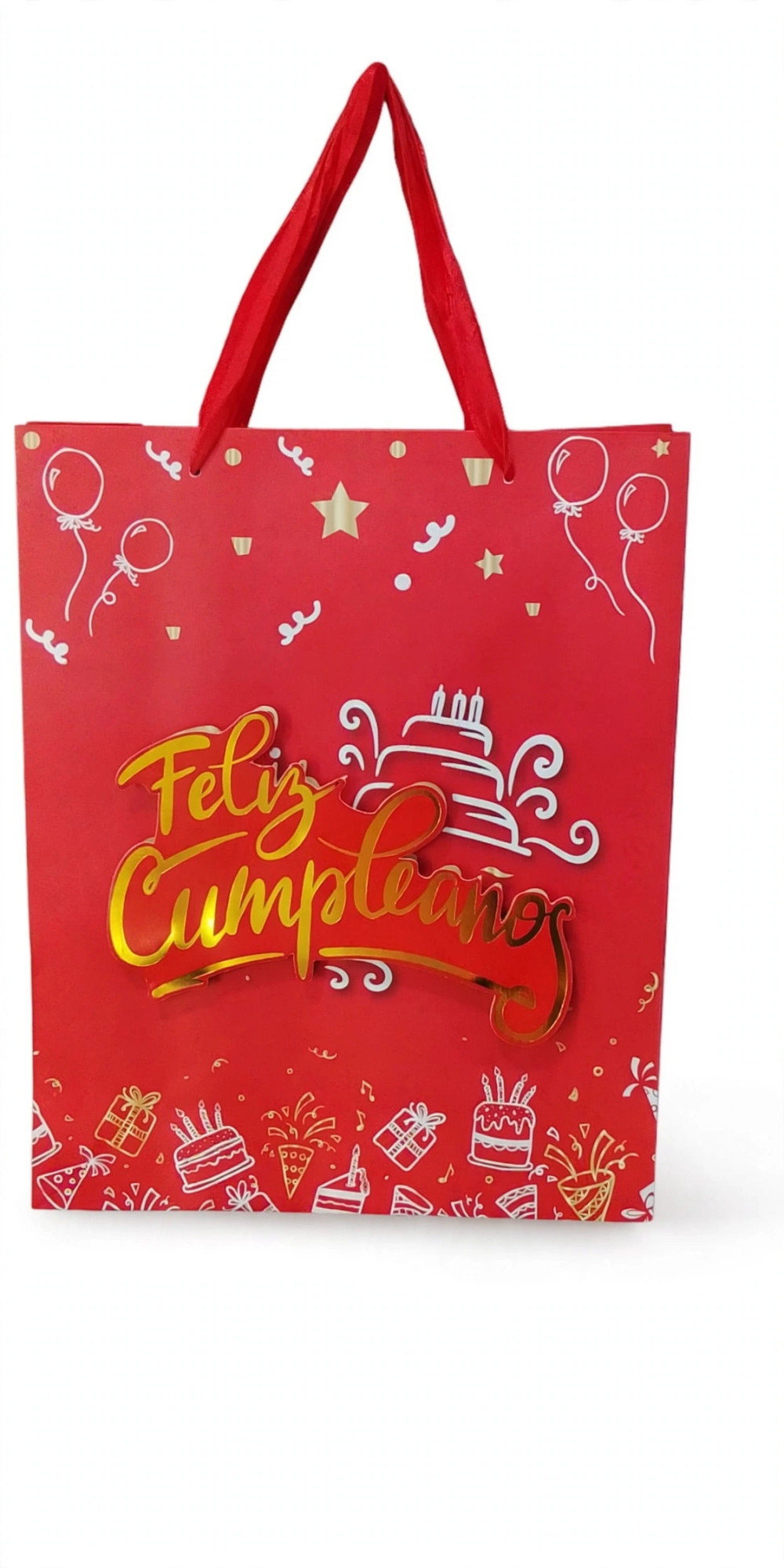 FUNDA DE REGALO 26*10*32CM 480B FELIZ CUMPLEAÑOS 3D