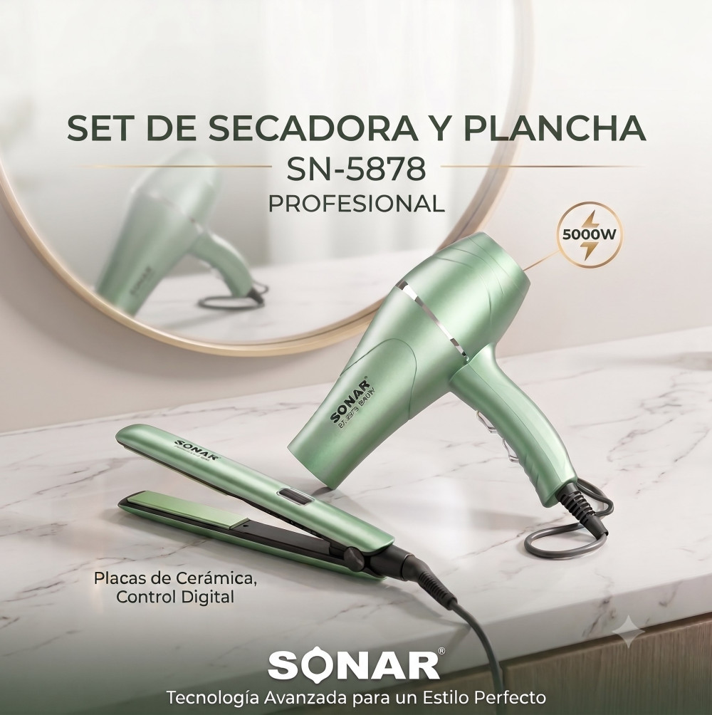 SET DE SECADORA Y PLANCHA SN-5878