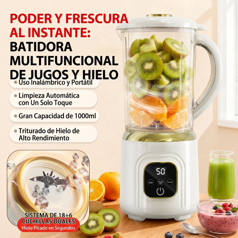 Licuadora de Doble Cuchilla Inalámbrico